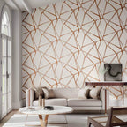 Sumi Geometric wallpaper - Copper on Linen (2)