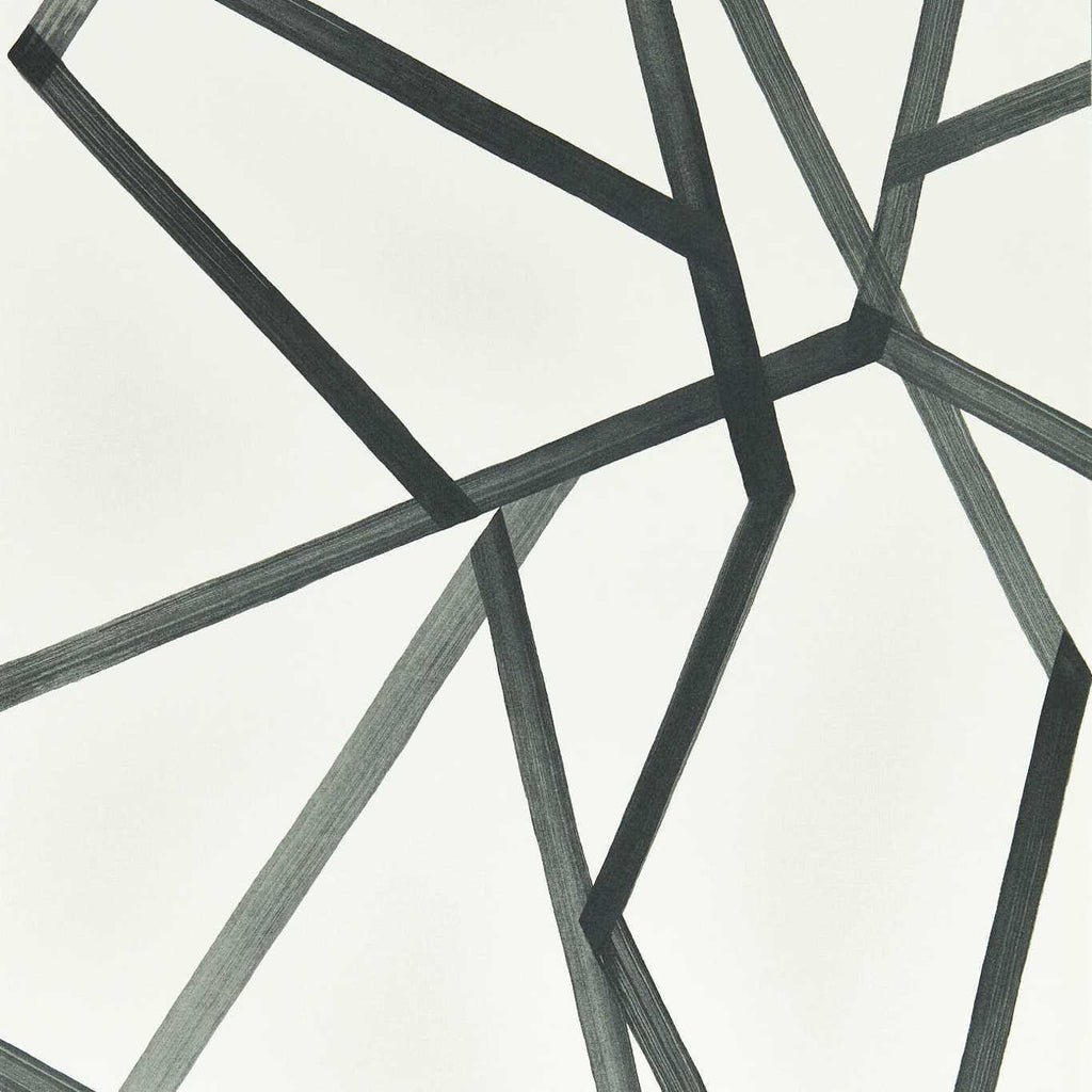 Sumi Geometric wallpaper - Charcoal on Pearl