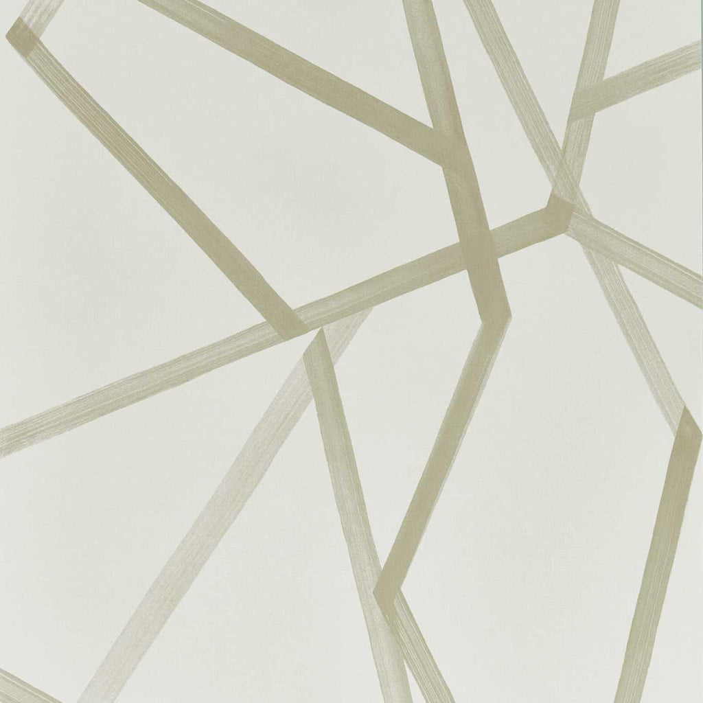 Sumi Geometric wallpaper - Silver on Oyster