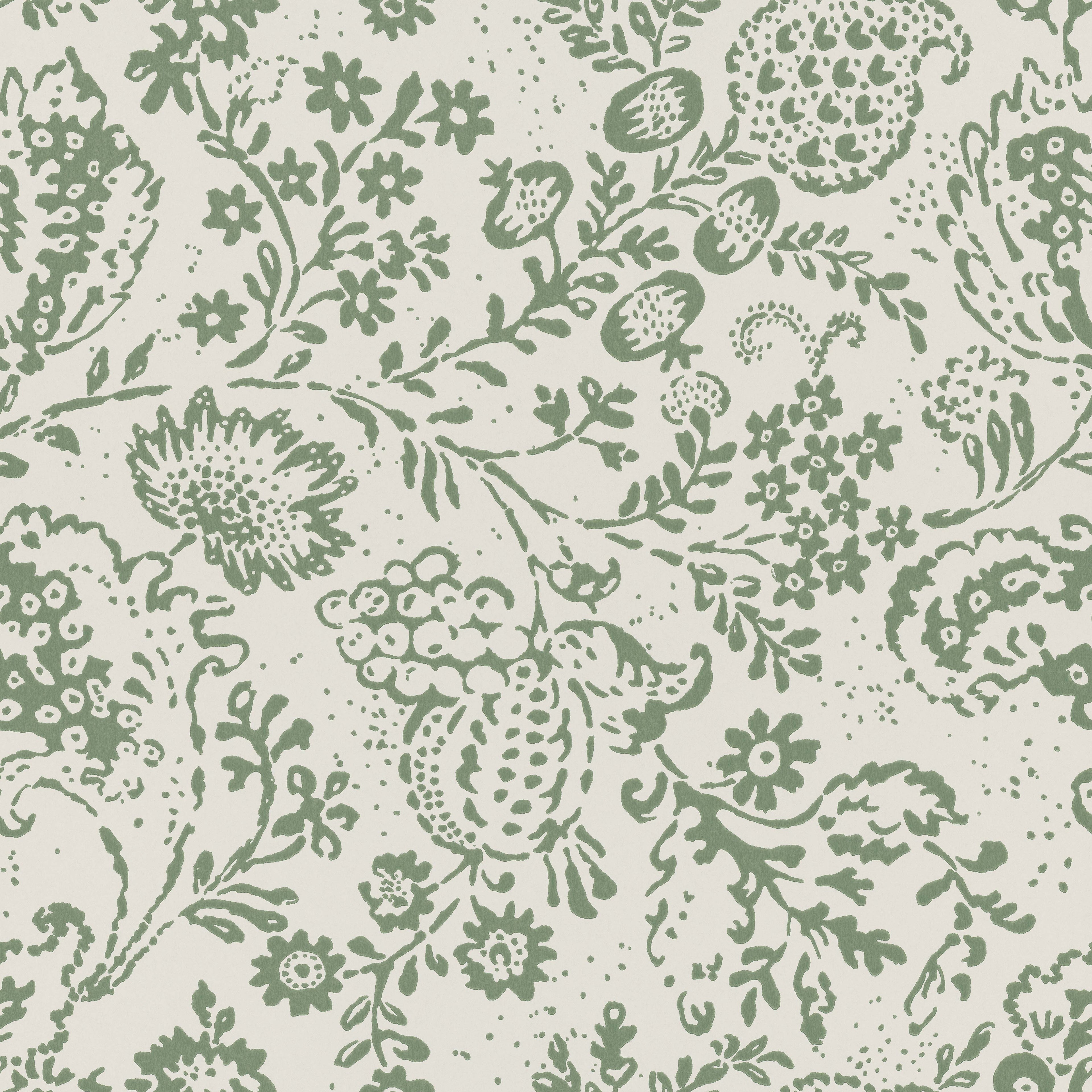 Halcyon Days wallpaper by Langelid/von Bromssen - floral design in Green