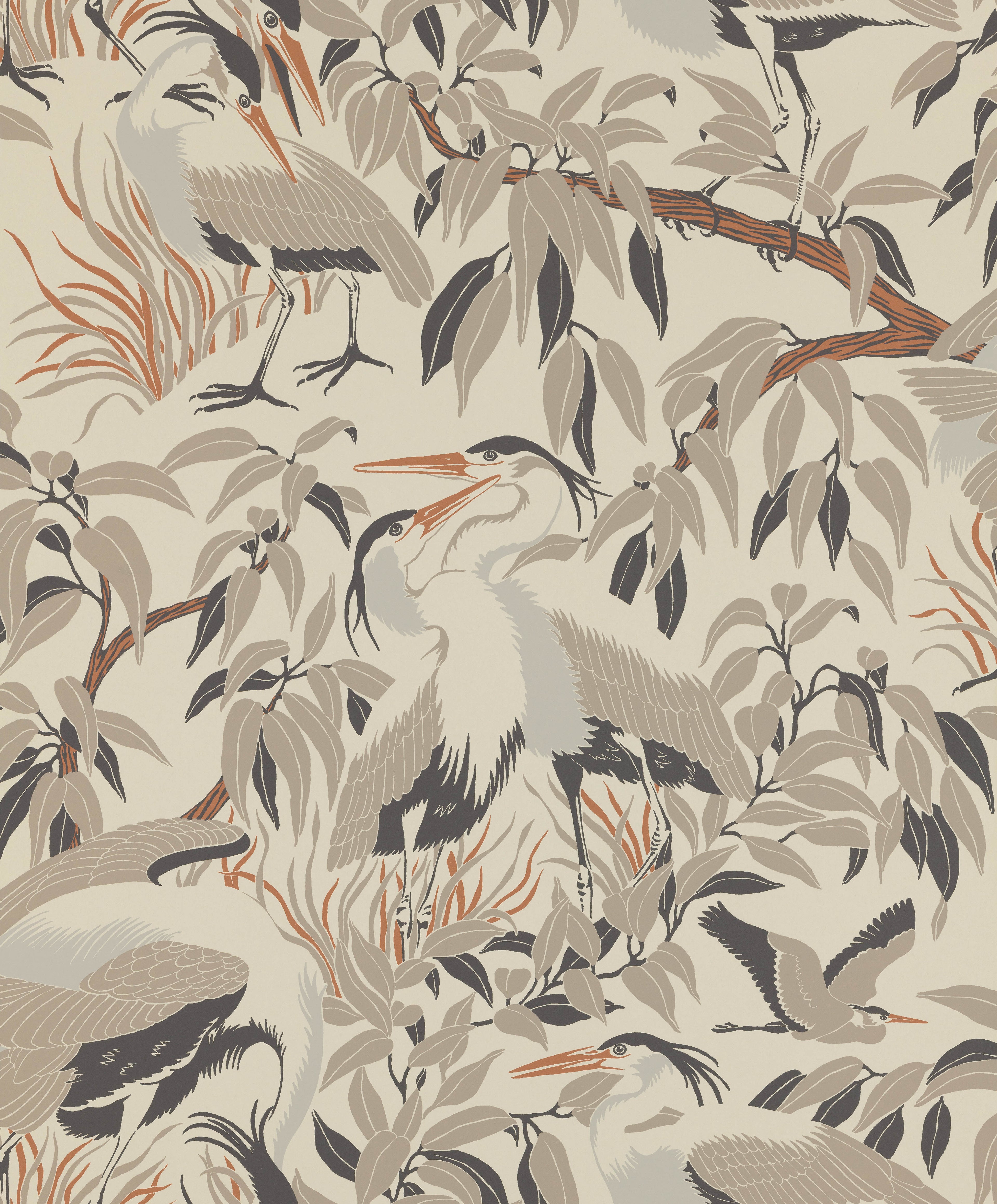 Herons wallpaper by Langelid/von Bromssen - animals design in Beige