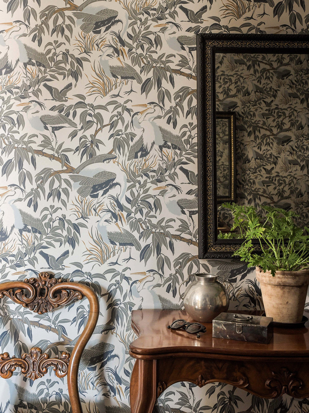 Herons wallpaper by Langelid/von Bromssen - animals design in Green