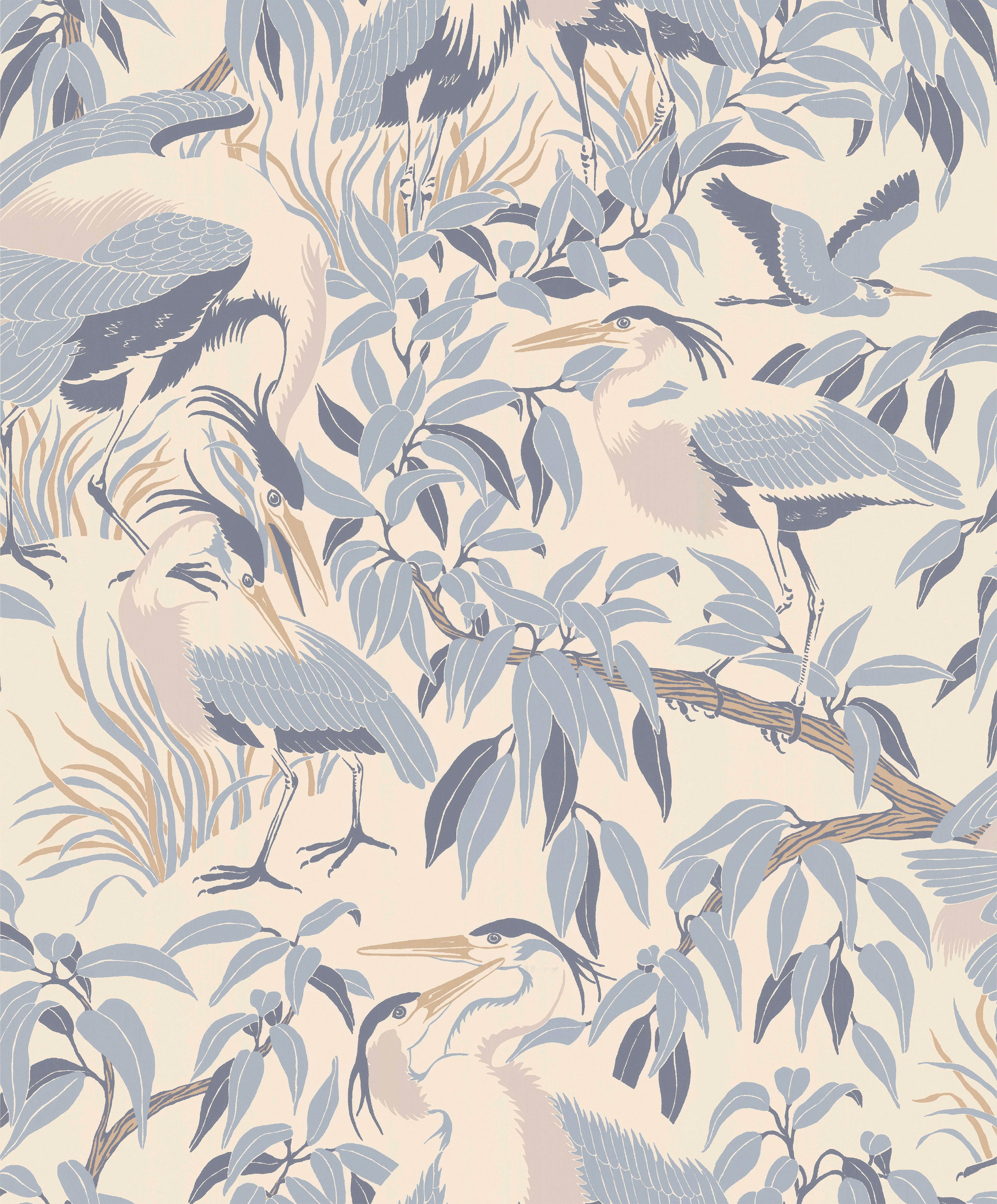 Herons wallpaper by Langelid/von Bromssen - animals design in Blue
