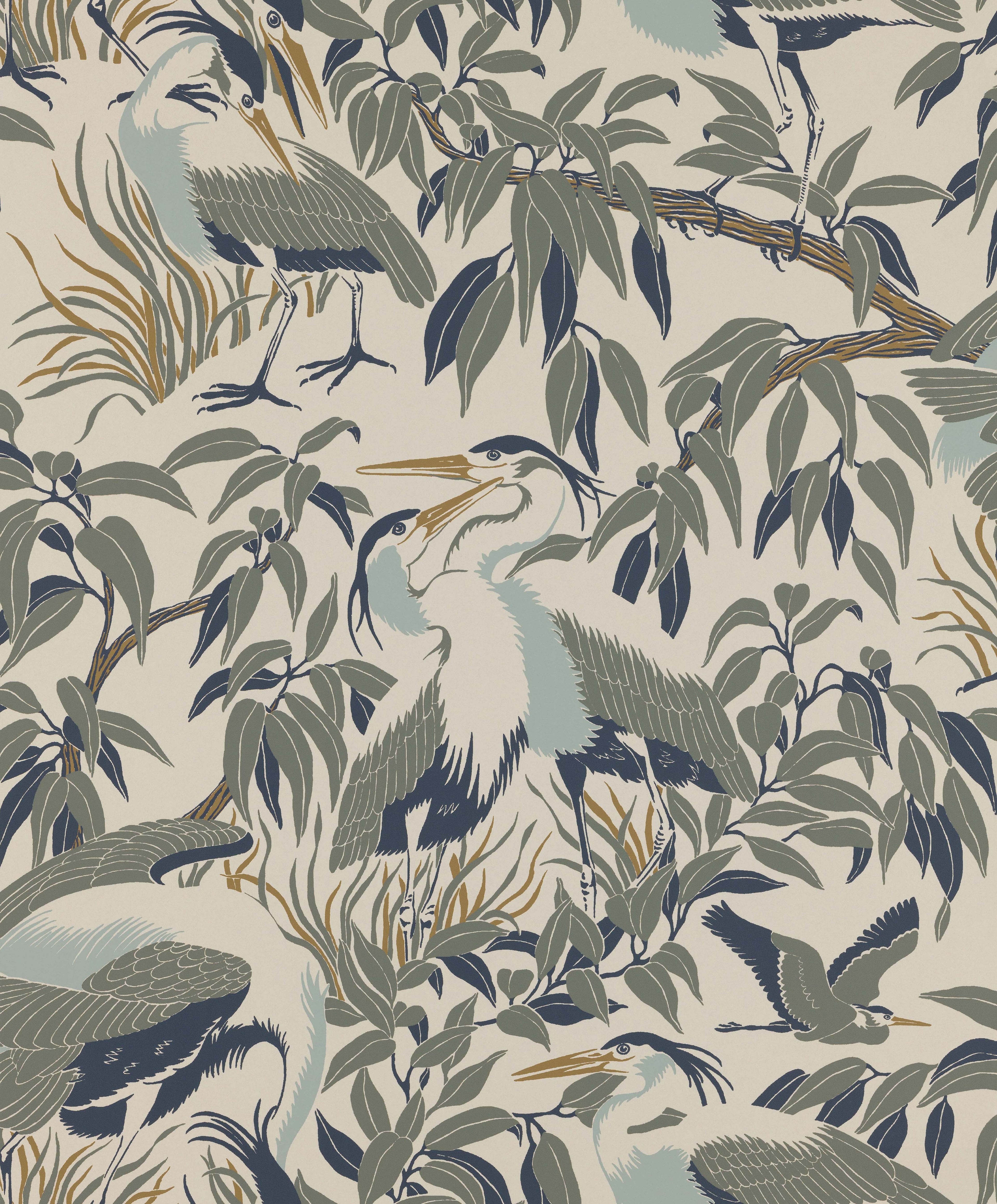 Herons wallpaper by Langelid/von Bromssen - animals design in Green