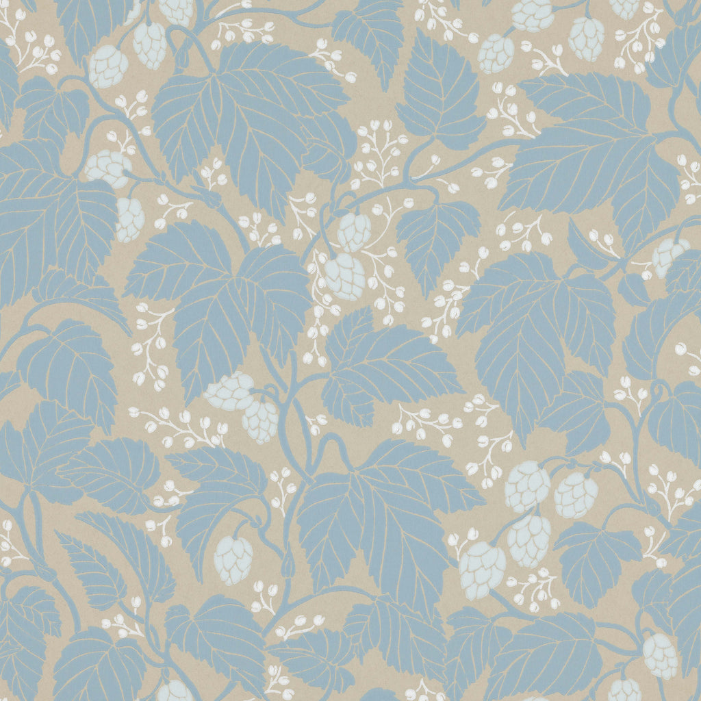 Hops and Glory wallpaper by Langelid/von Bromssen - botanical design in Blue