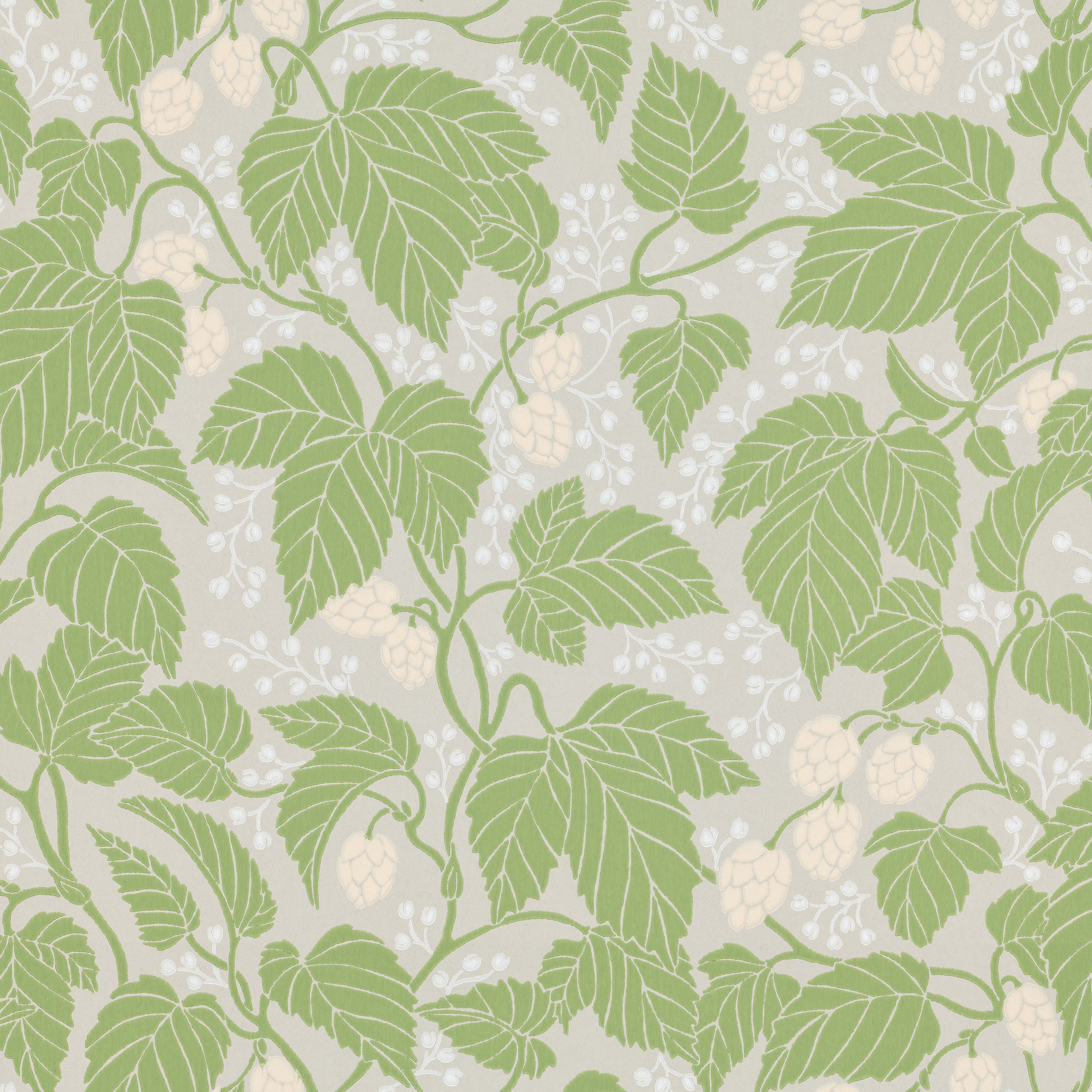 Hops and Glory wallpaper by Langelid/von Bromssen - botanical design in Green – Leaf