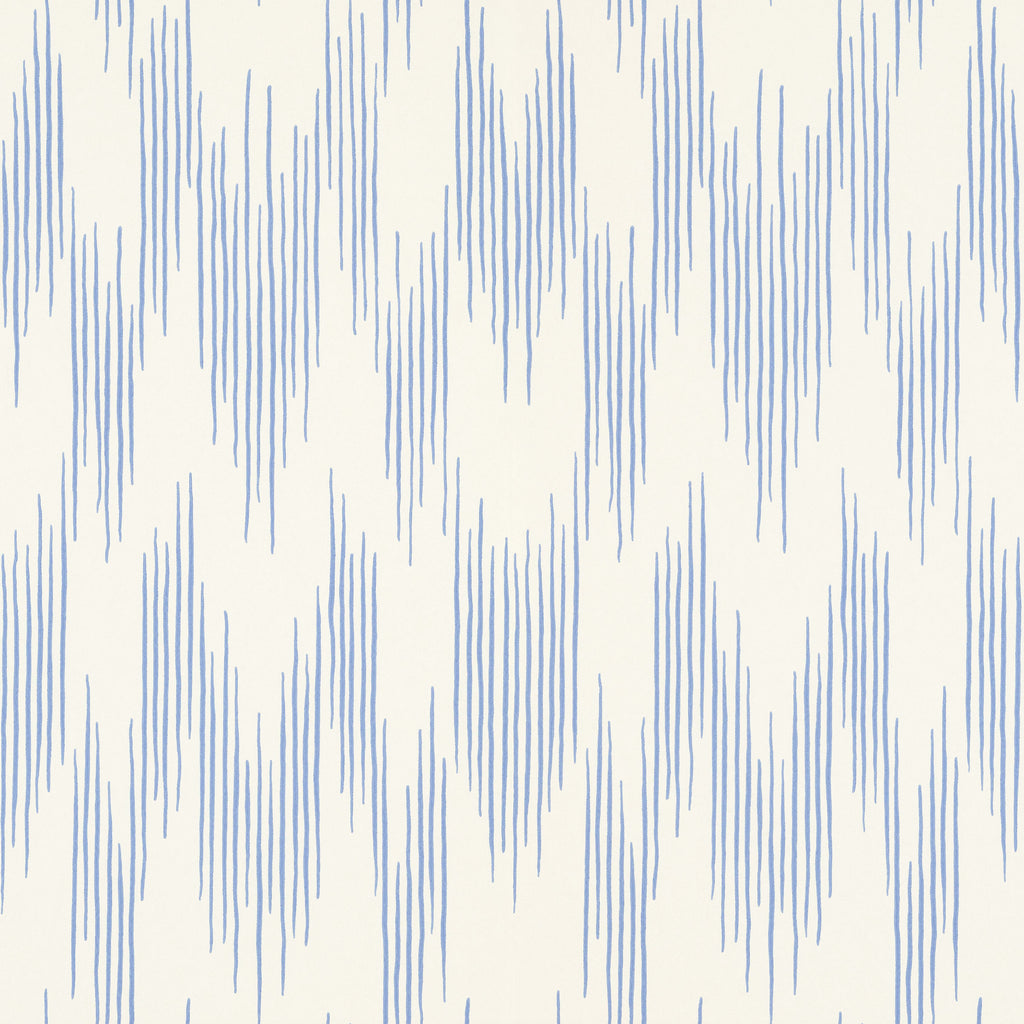 Ikat wallpaper by Langelid/von Bromssen - geometric design in Blue – Mediterranean
