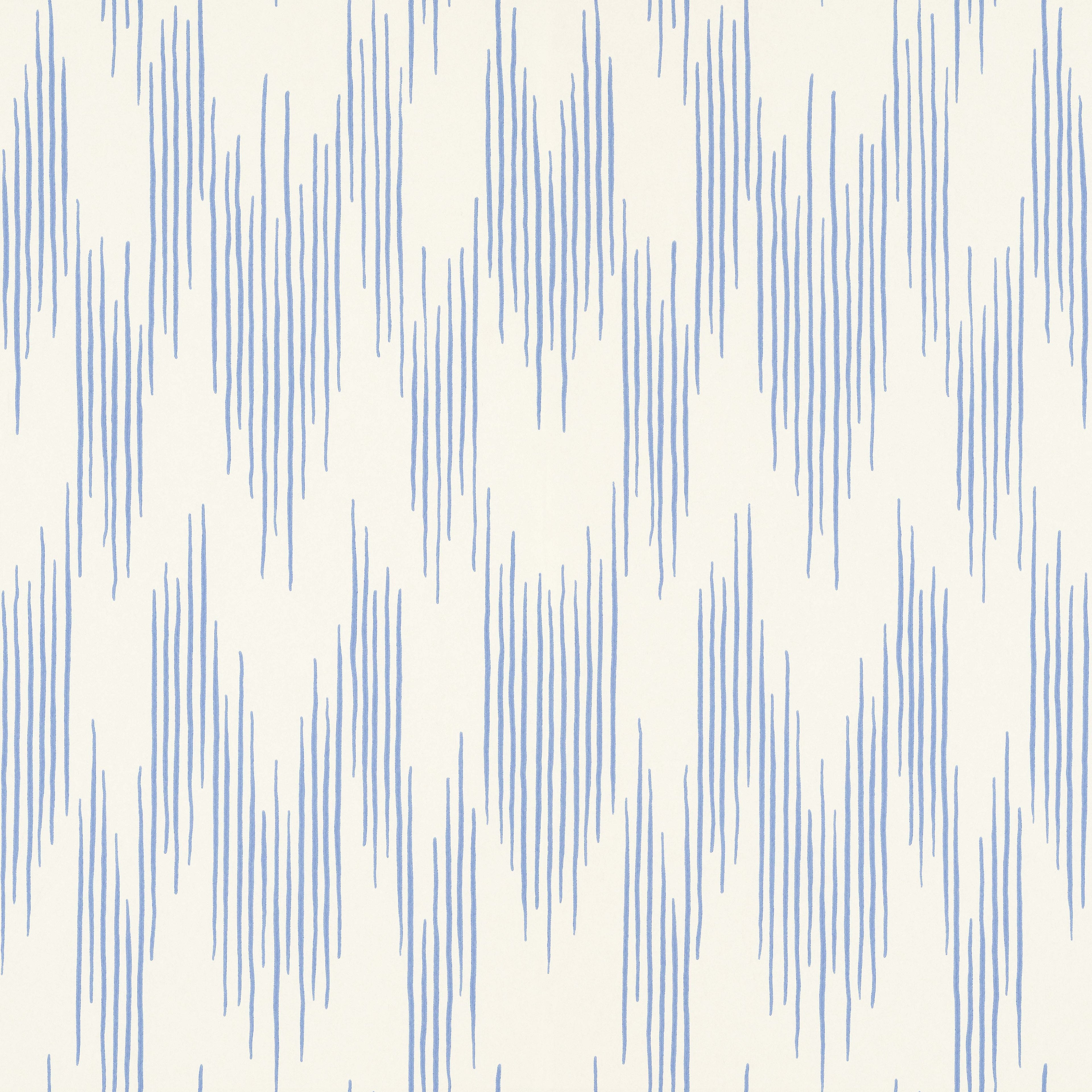 Ikat wallpaper by Langelid/von Bromssen - geometric design in Blue – Mediterranean
