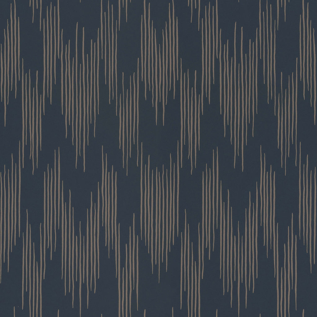 Ikat wallpaper by Langelid/von Bromssen - geometric design in Blue – Midnight