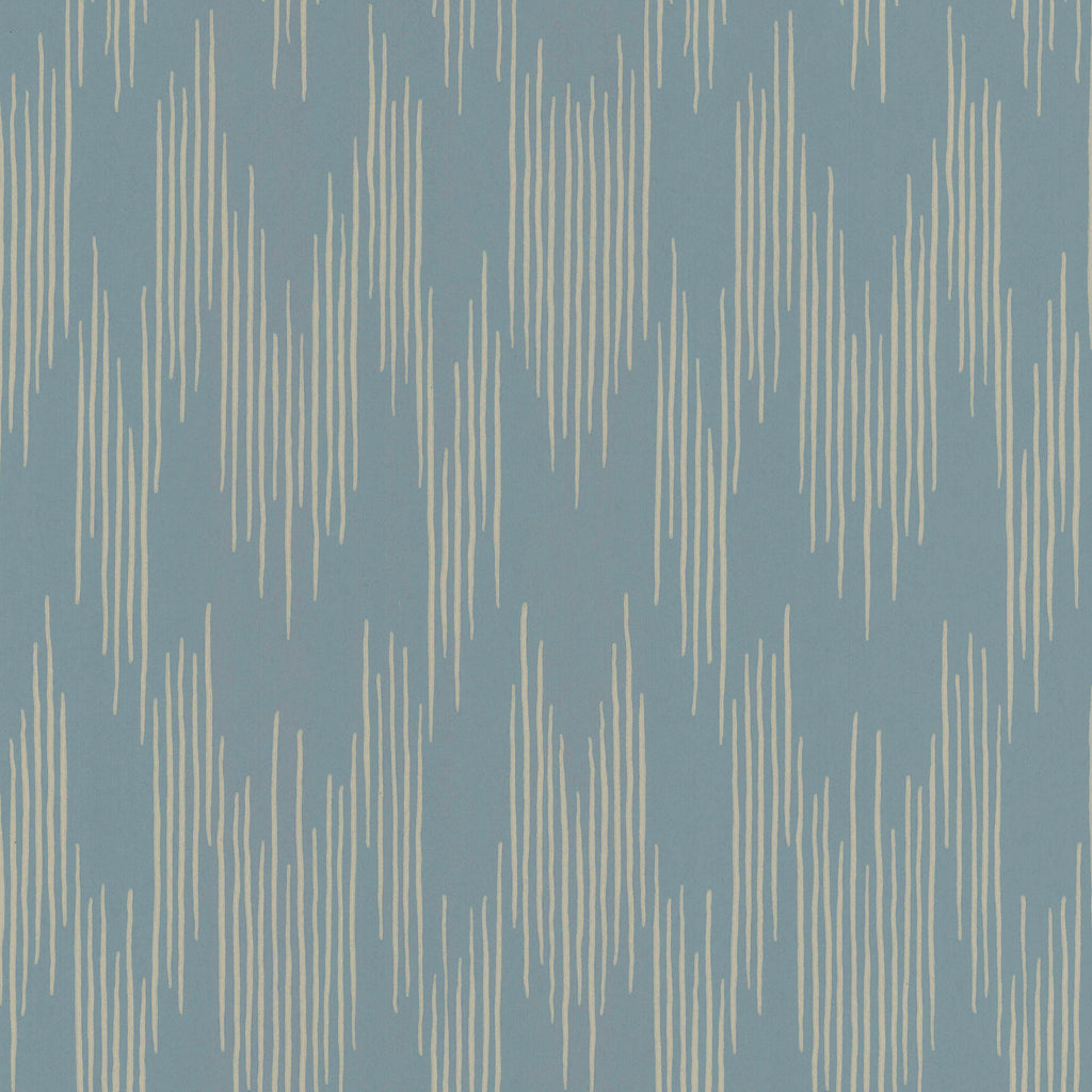 Ikat wallpaper by Langelid/von Bromssen - geometric design in Blue – Smokey