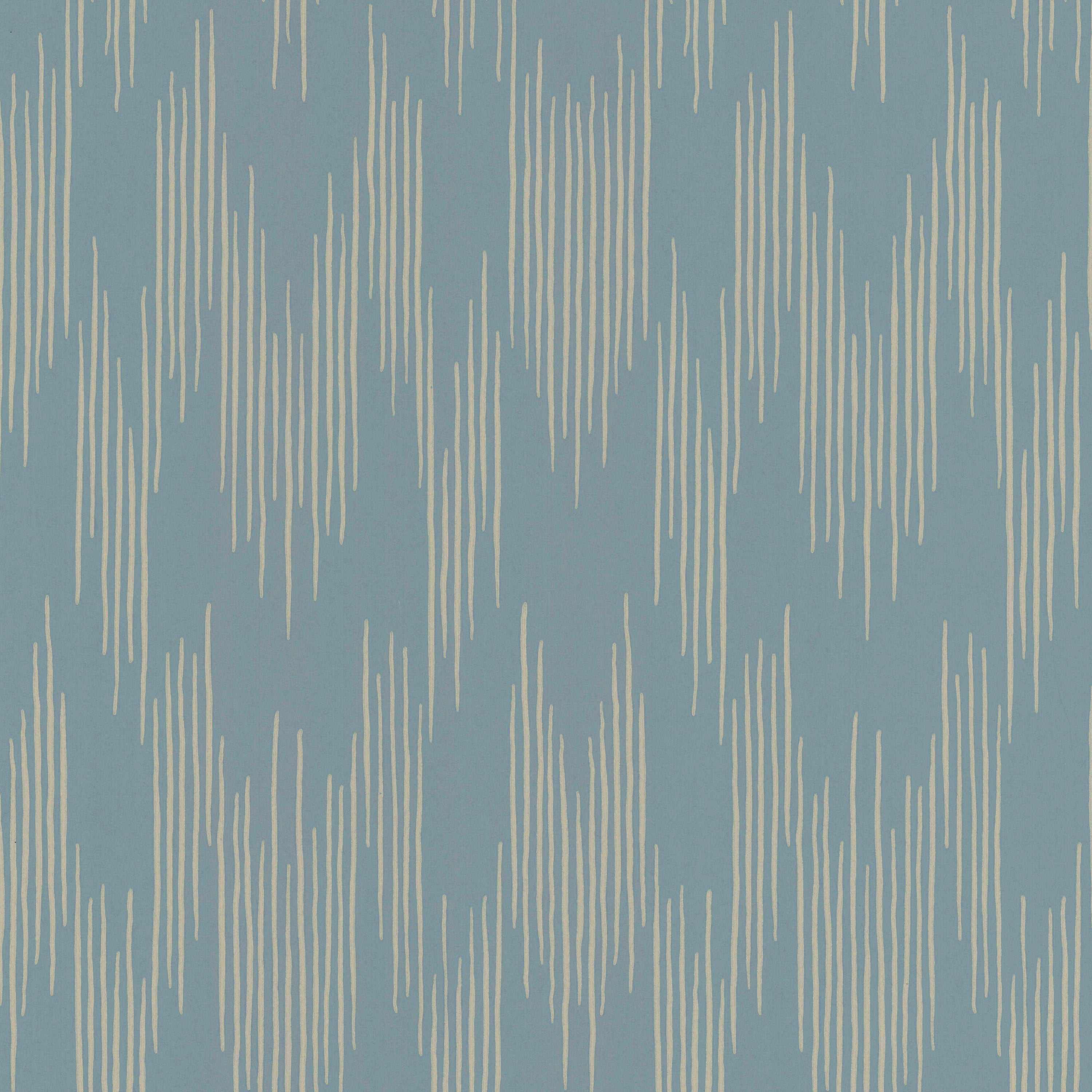 Ikat wallpaper by Langelid/von Bromssen - geometric design in Blue – Smokey
