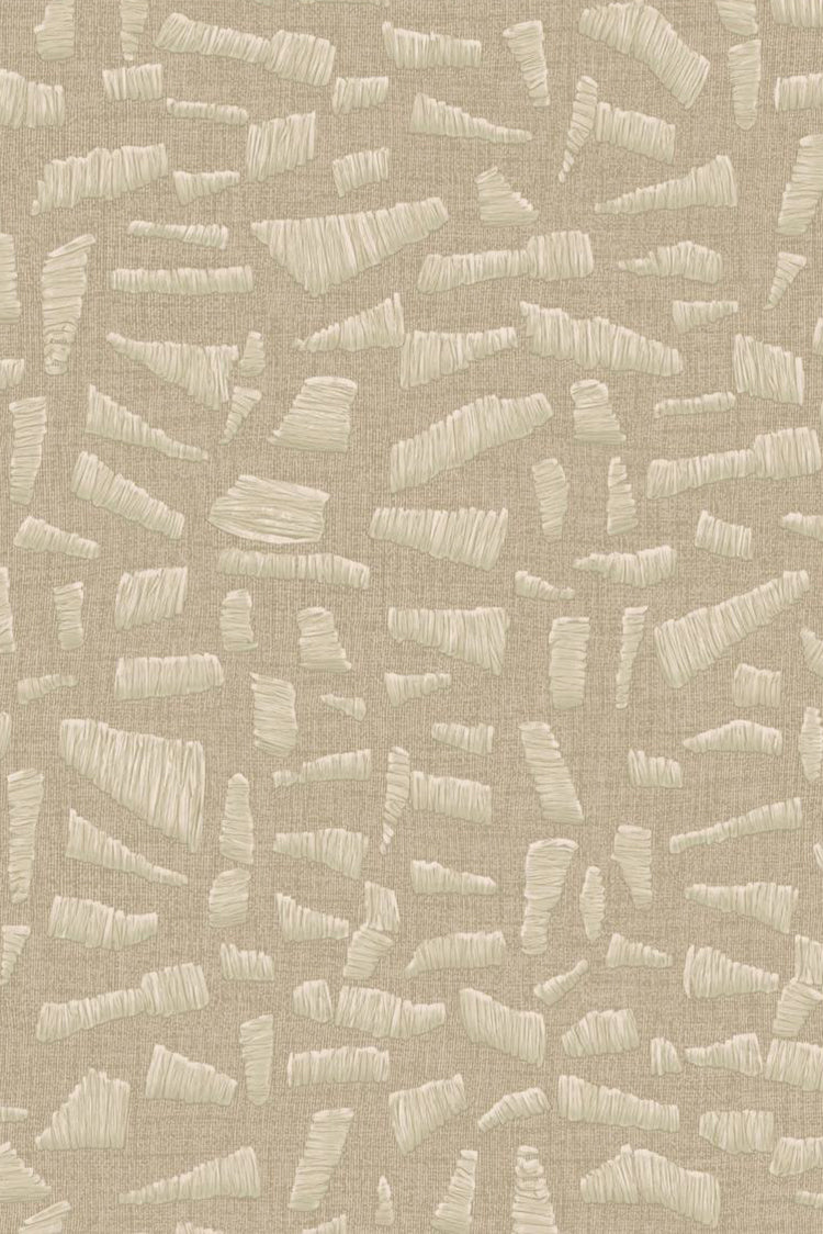Kona wallpaper by Arte in Beige – Champagne – flat swatch of the raffia embroidery pattern