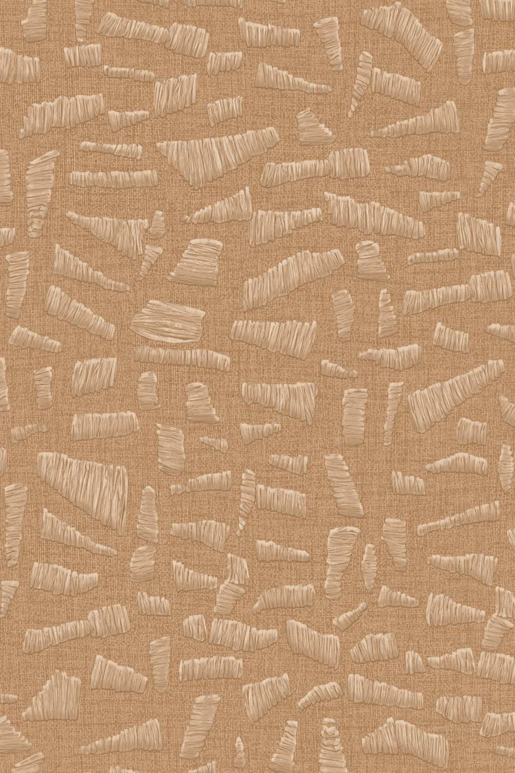 Kona wallpaper by Arte in Brown (Desert Dream) – flat swatch of the raffia embroidery pattern
