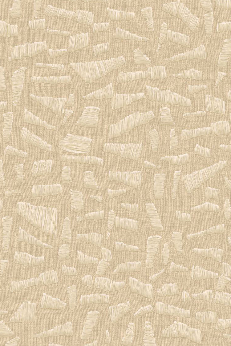 Kona wallpaper by Arte in Beige – Morning Light – flat swatch of the raffia embroidery pattern