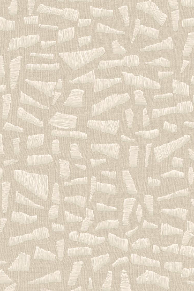 Kona wallpaper by Arte in Cream (Moonshine) – flat swatch of the raffia embroidery pattern