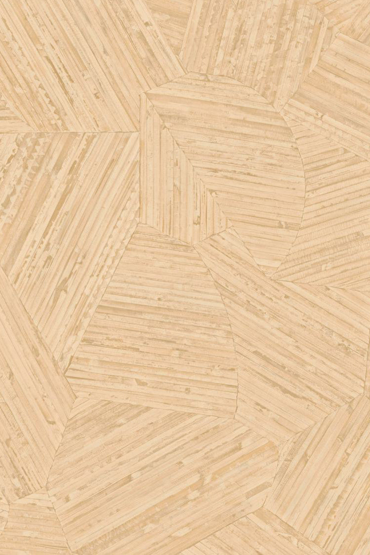 Mauna wallpaper by Arte in Beige – Nougat – flat swatch of the inlaid rattan texture pattern