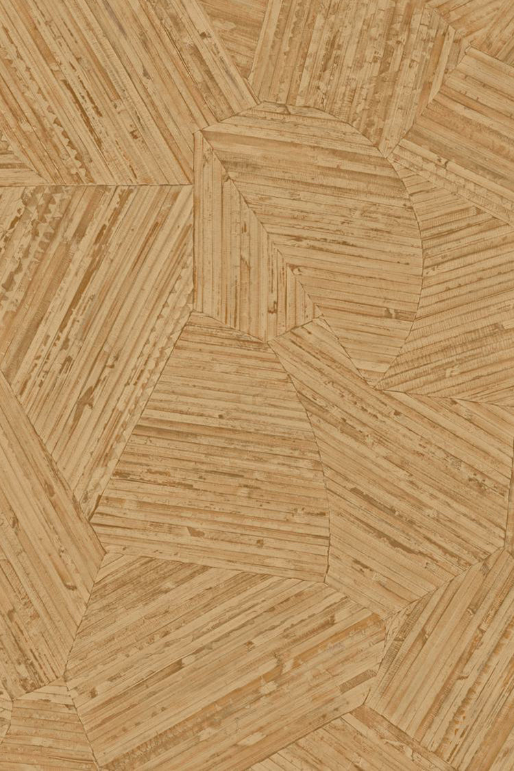 Mauna wallpaper by Arte in Gold (Camel) – flat swatch of the inlaid rattan texture pattern