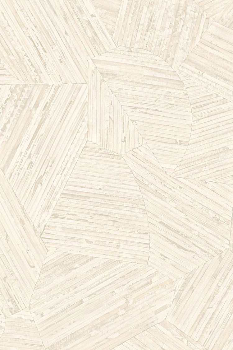 Mauna wallpaper by Arte in White (Rice Kernel) – flat swatch of the inlaid rattan texture pattern