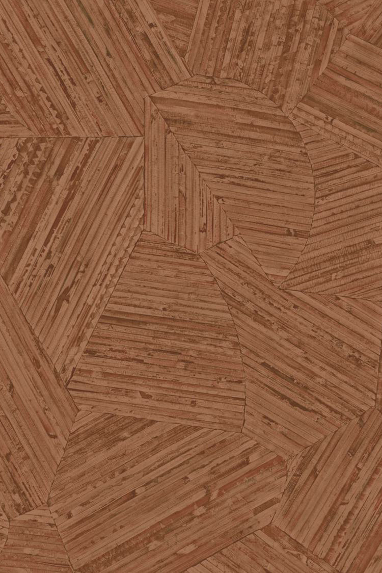 Mauna wallpaper by Arte in Brown (Mahogany Red) – flat swatch of the inlaid rattan texture pattern