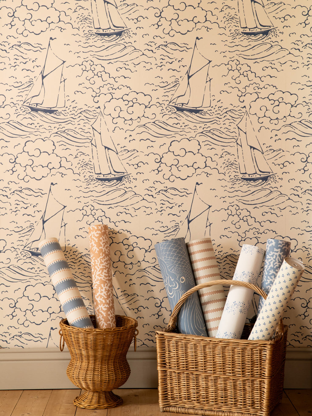 S/Y Gratia wallpaper by Langelid/von Bromssen - coastal design in Blue