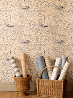 S/Y Gratia wallpaper by Langelid/von Bromssen - coastal design in Blue