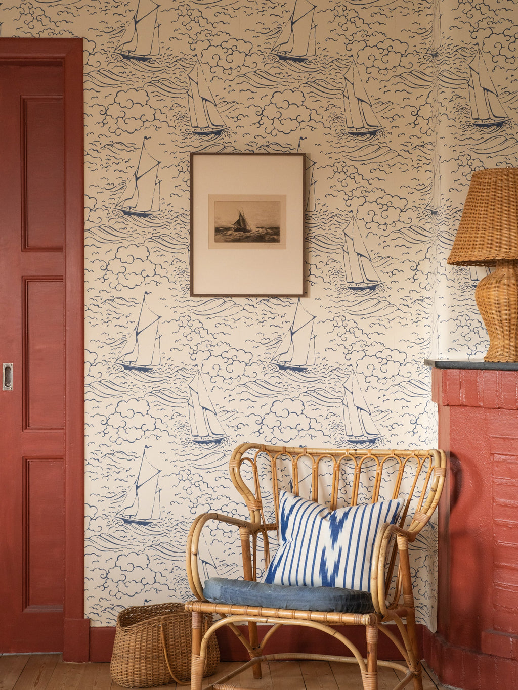 S/Y Gratia wallpaper by Langelid/von Bromssen - coastal design in Blue