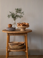 Stitched Stripe wallpaper by Langelid/von Bromssen - stripe design in Blue