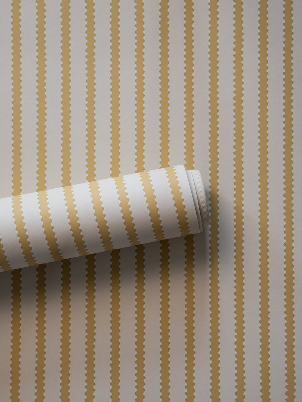 Stitched Stripe wallpaper by Langelid/von Bromssen - stripe design in Yellow