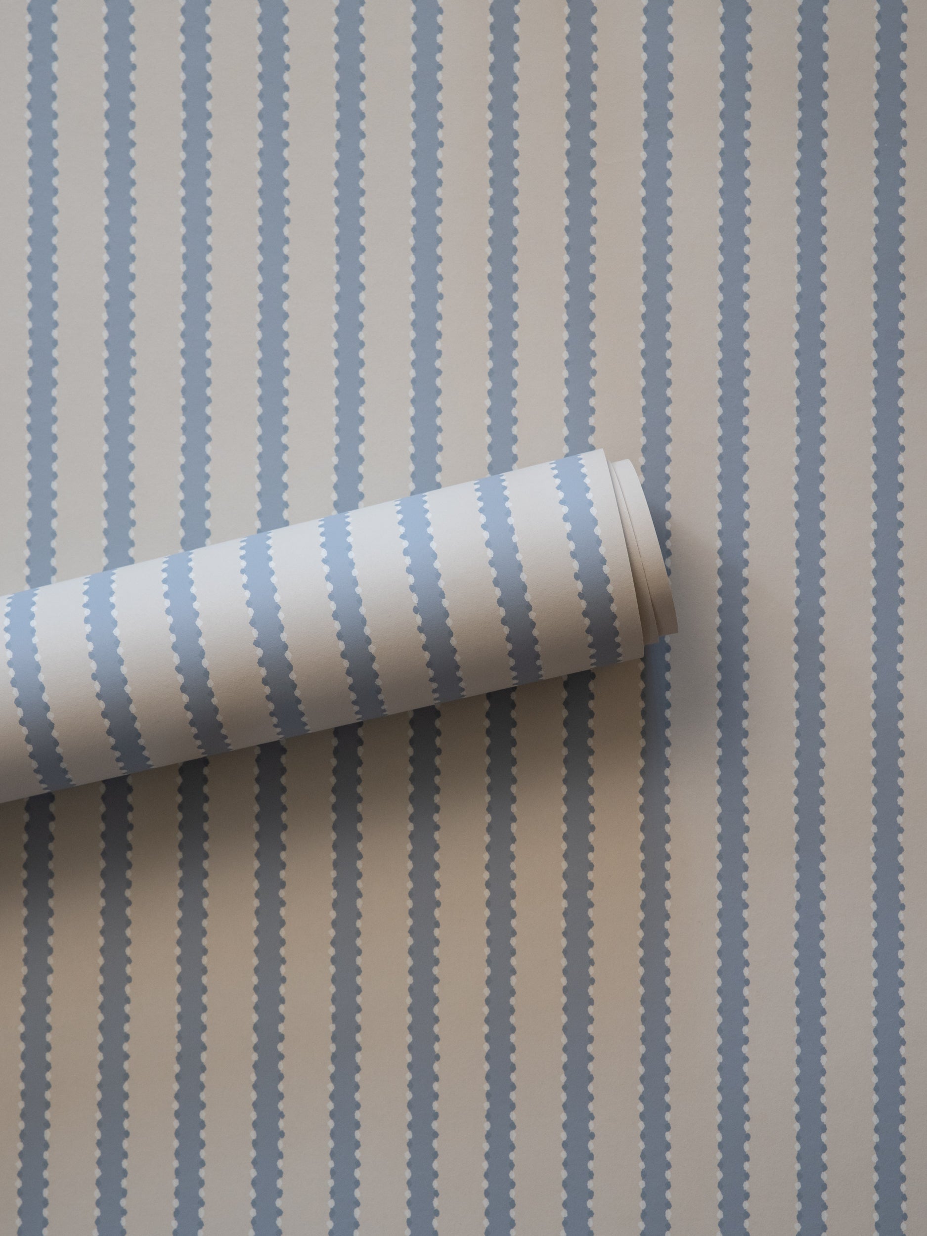 Stitched Stripe wallpaper by Langelid/von Bromssen - stripe design in Blue