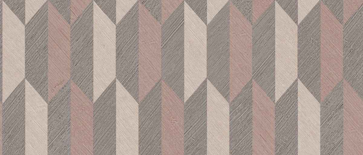 Arrow wallpaper by Arte in Pink (Framboise Field) – flat swatch of the geometric pattern