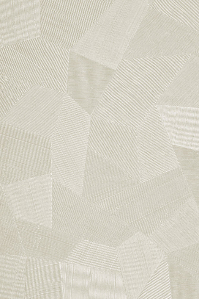 Facet wallpaper by Arte in Cream (Milky White) – flat swatch of the geometric pattern