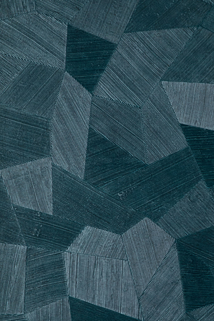 Facet wallpaper by Arte in Blue – Deep Ocean – flat swatch of the geometric pattern