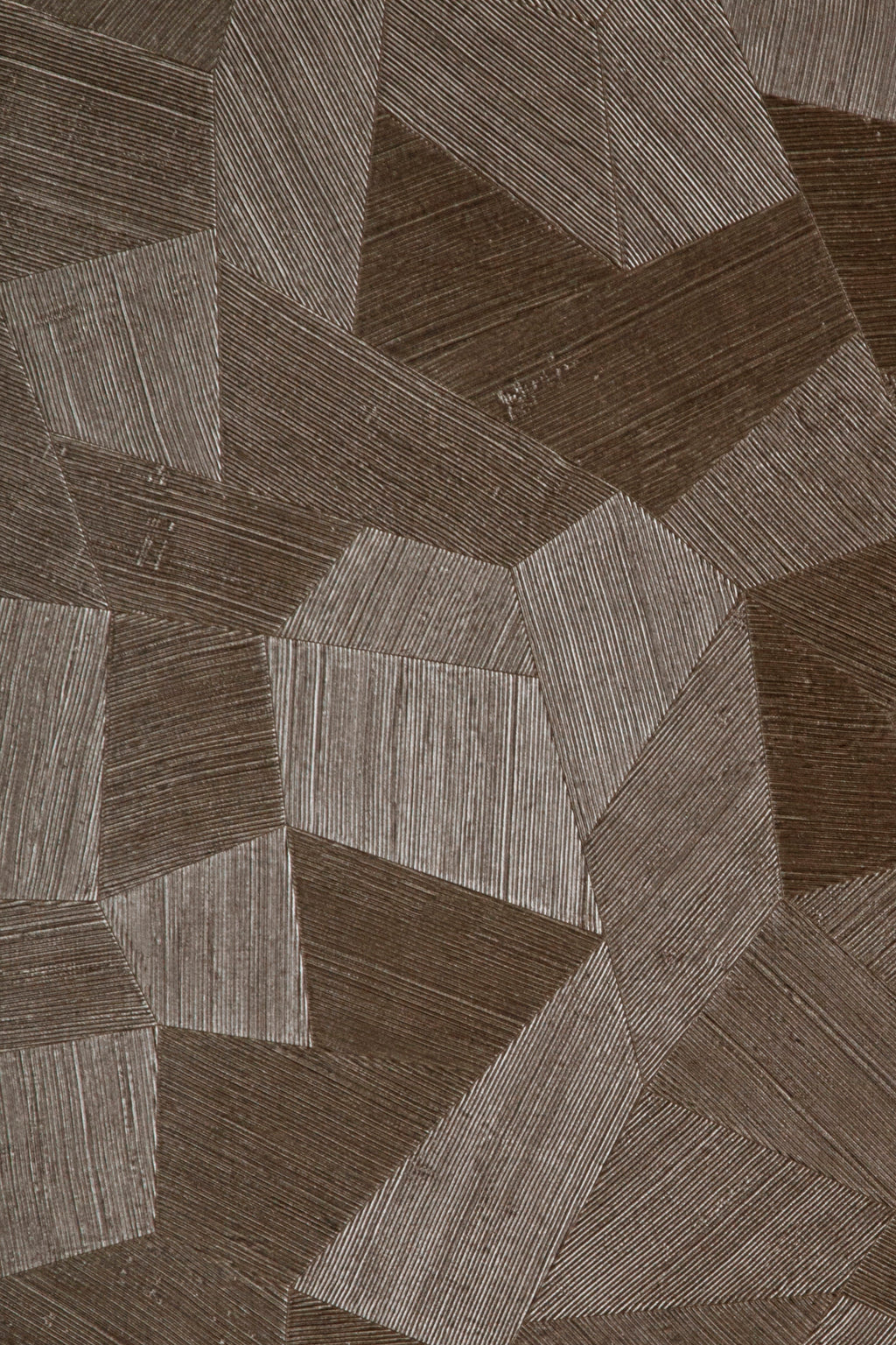 Facet wallpaper by Arte in Brown (Dark Shadow) – flat swatch of the geometric pattern