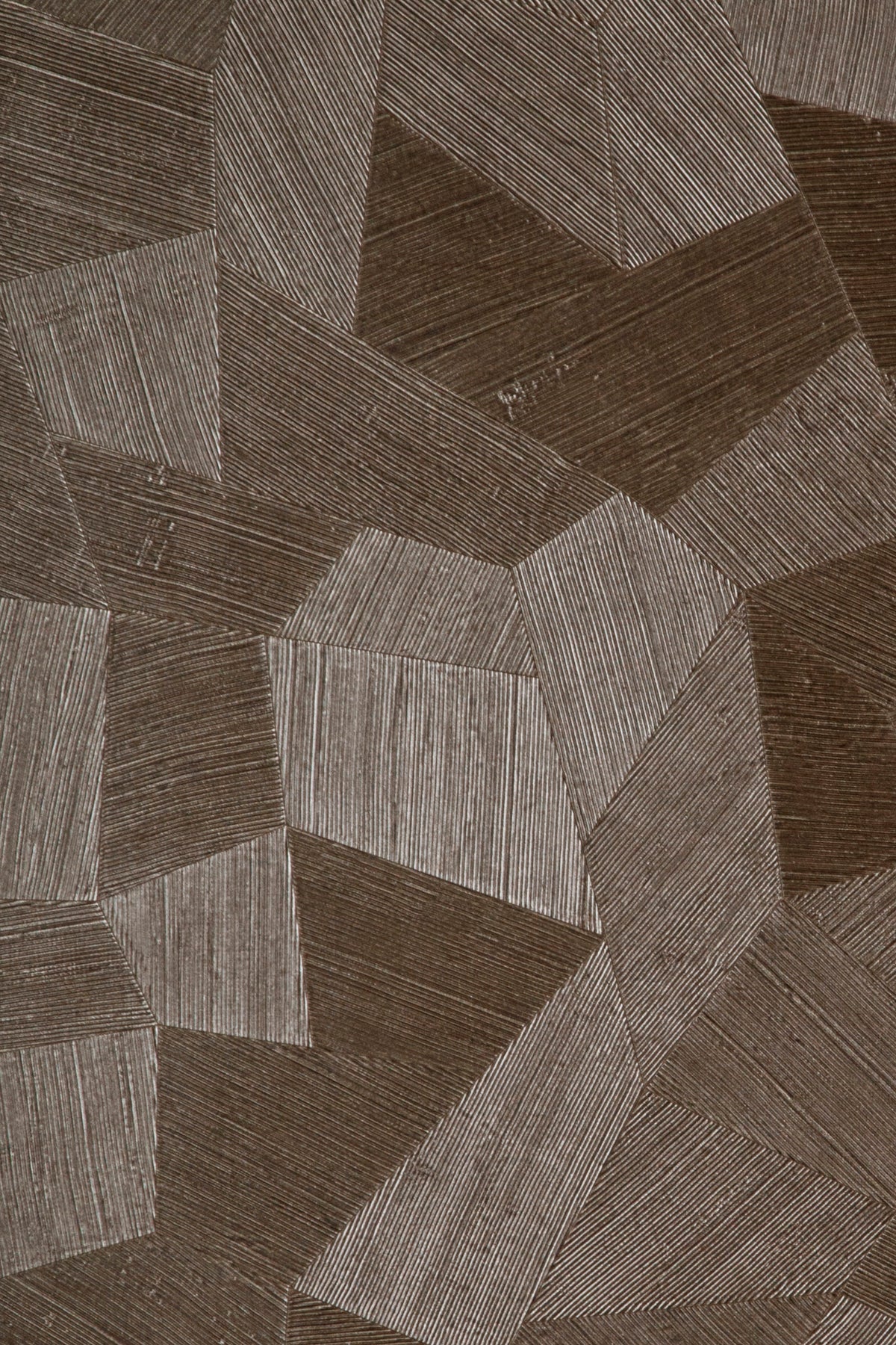 Facet wallpaper by Arte in Brown (Dark Shadow) – flat swatch of the geometric pattern