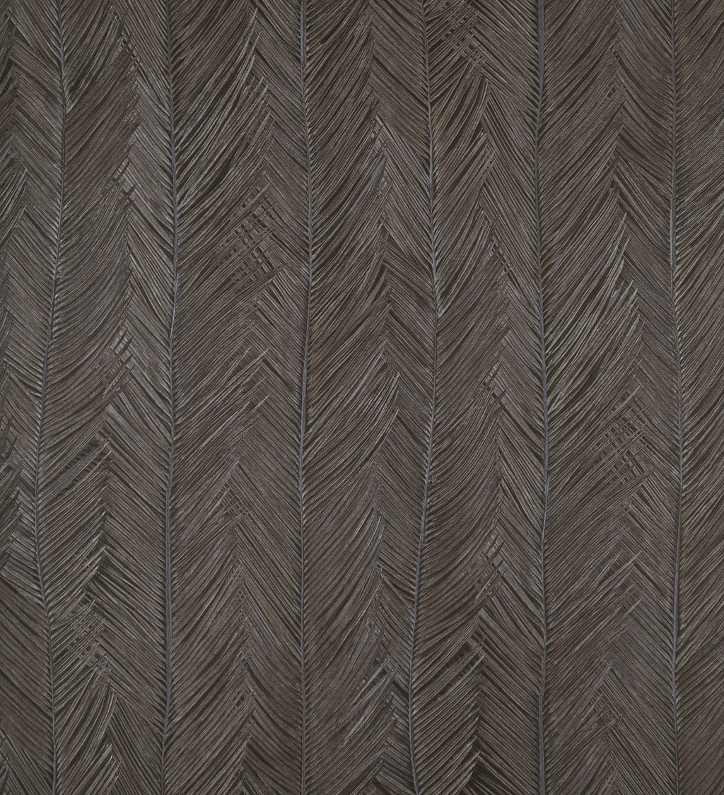 Itaya wallpaper by Arte in Black – Charcoal – flat swatch of the foliage pattern