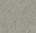 Musa wallpaper by Arte in Grey (Silver) – flat swatch of the banana-leaf pattern
