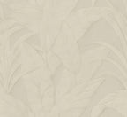 Musa wallpaper by Arte in Beige (Fog) – flat swatch of the banana-leaf pattern