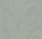 Musa wallpaper by Arte in Green (Eucalyptus) – flat swatch of the banana-leaf pattern