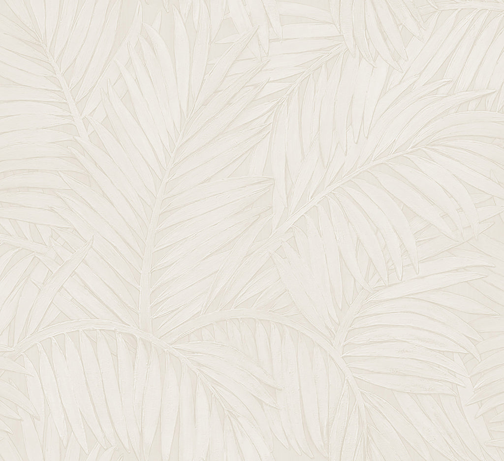 Sabal by Arte wallpaper by Arte in White (Frost White) – flat swatch of the palm-leaf pattern
