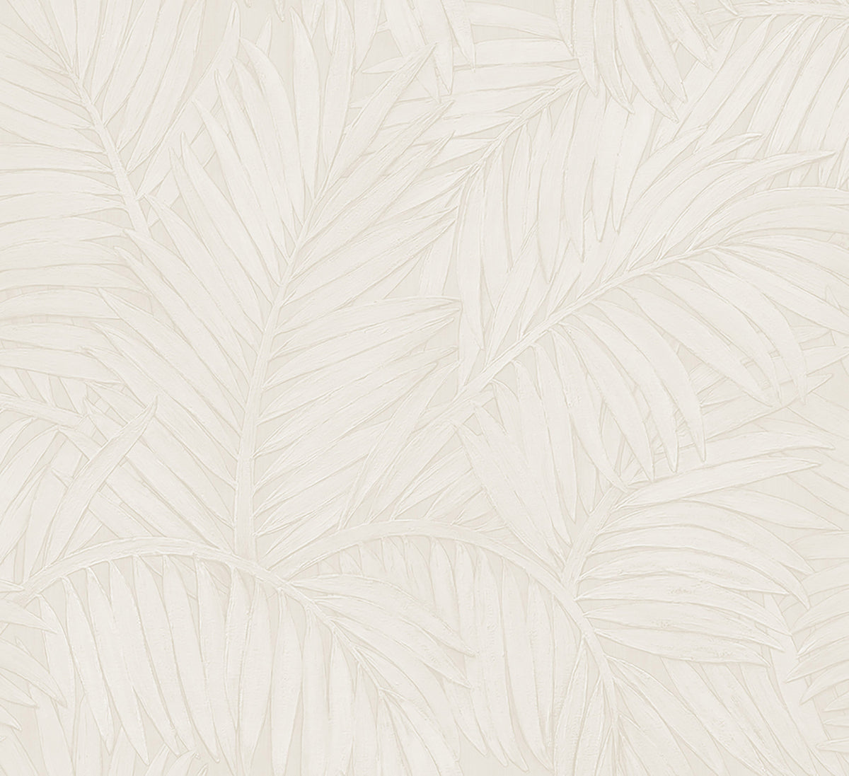 Sabal by Arte wallpaper by Arte in White (Frost White) – flat swatch of the palm-leaf pattern