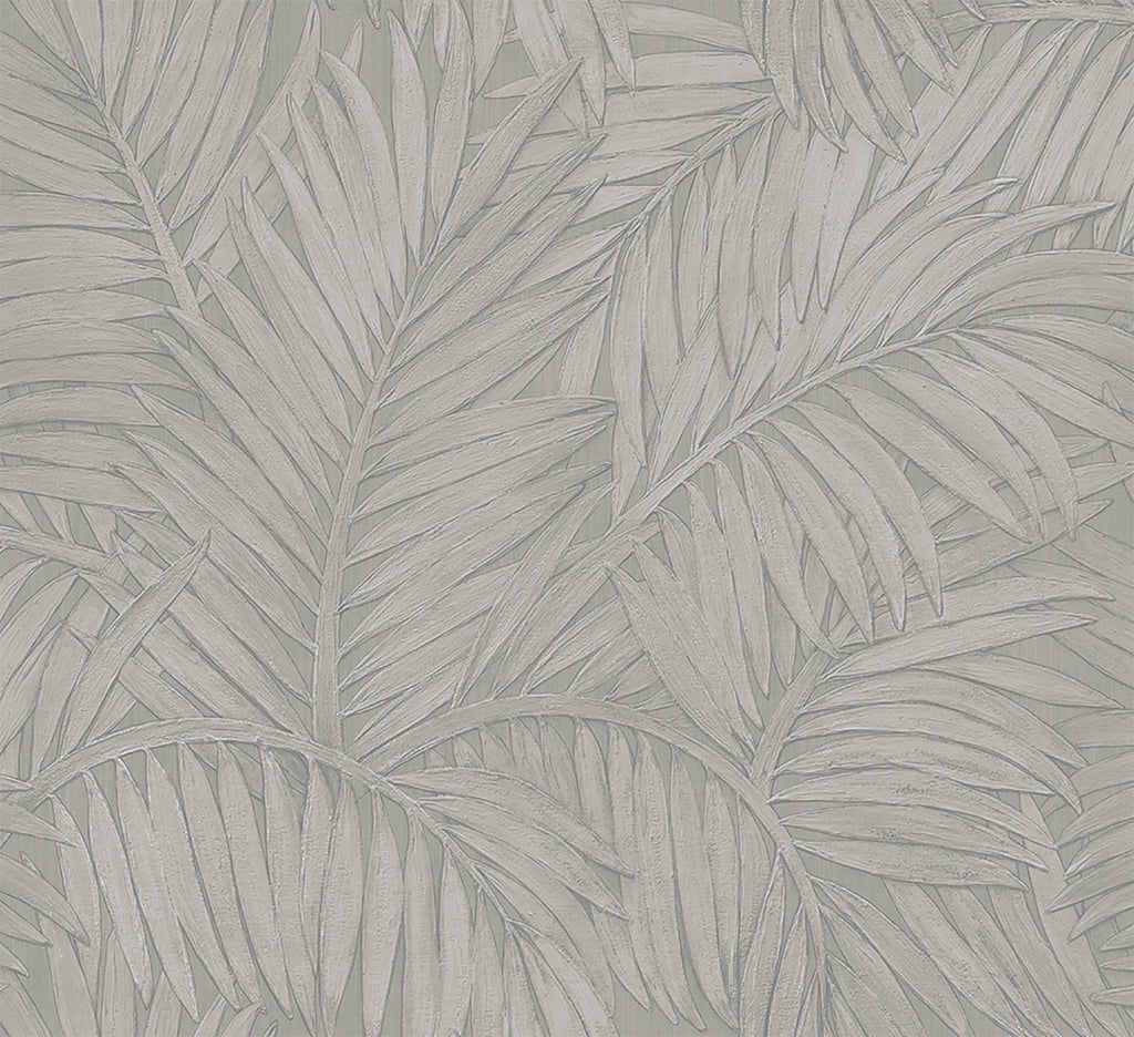 Sabal by Arte wallpaper by Arte in Grey – Silver – flat swatch of the palm-leaf pattern