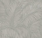 Sabal by Arte wallpaper by Arte in Grey – Silver – flat swatch of the palm-leaf pattern