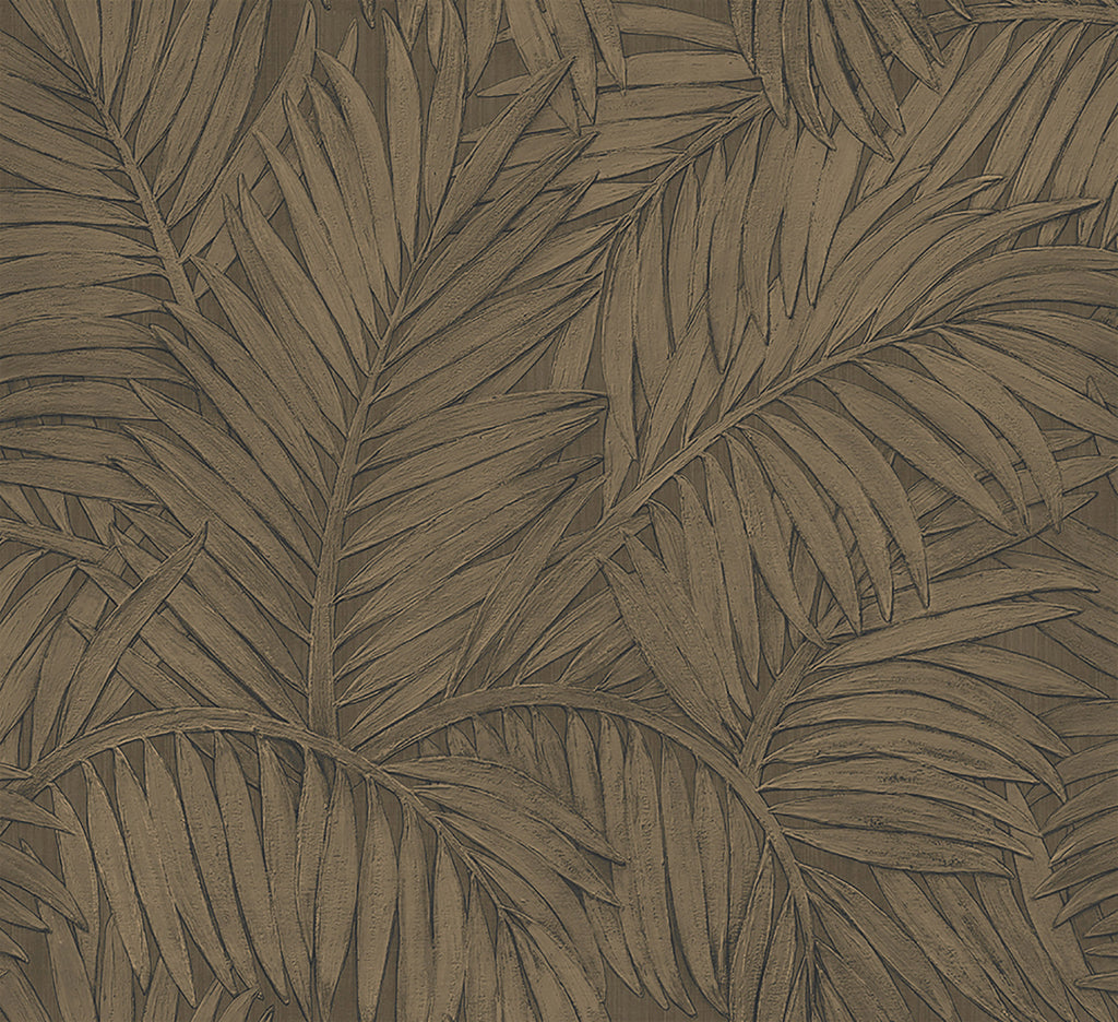 Sabal by Arte wallpaper by Arte in Brown (Khaki) – flat swatch of the palm-leaf pattern