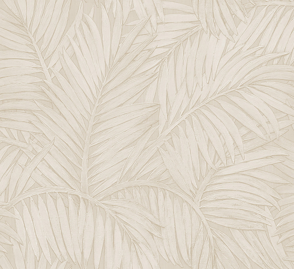 Sabal by Arte wallpaper by Arte in Cream (Pearl) – flat swatch of the palm-leaf pattern