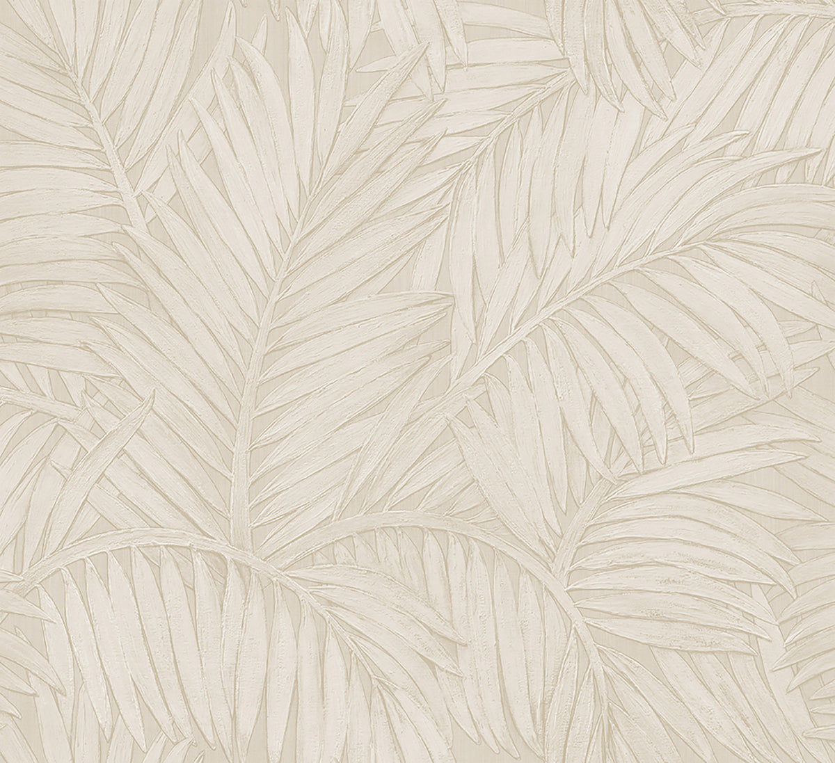 Sabal by Arte wallpaper by Arte in Cream (Pearl) – flat swatch of the palm-leaf pattern