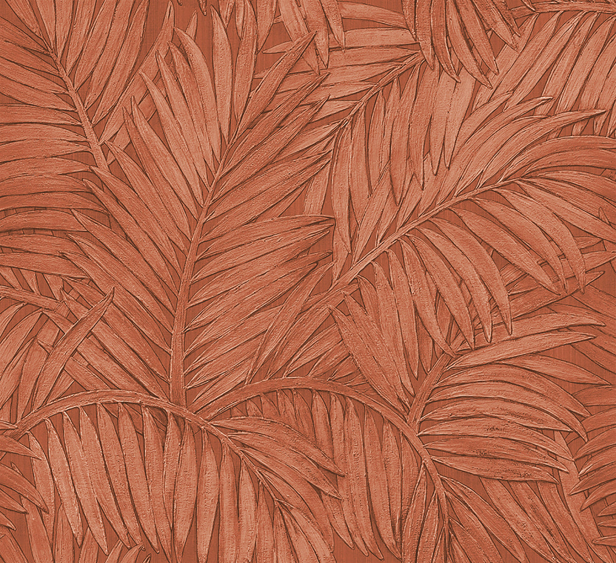 Sabal by Arte wallpaper by Arte in Orange (Canyon) – flat swatch of the palm-leaf pattern