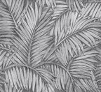 Sabal by Arte wallpaper by Arte in Grey – Silver Forest – flat swatch of the palm-leaf pattern