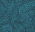 Sabal by Arte wallpaper by Arte in Teal (Petrol) – flat swatch of the palm-leaf pattern