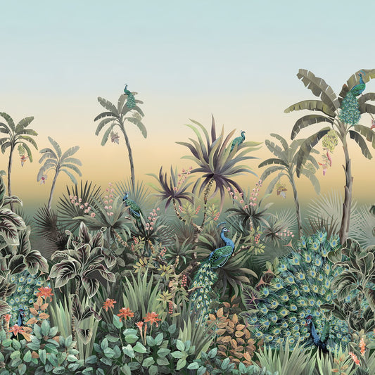 Nightbird Symphony Mural in Sunkissed - Wallpaper Trader