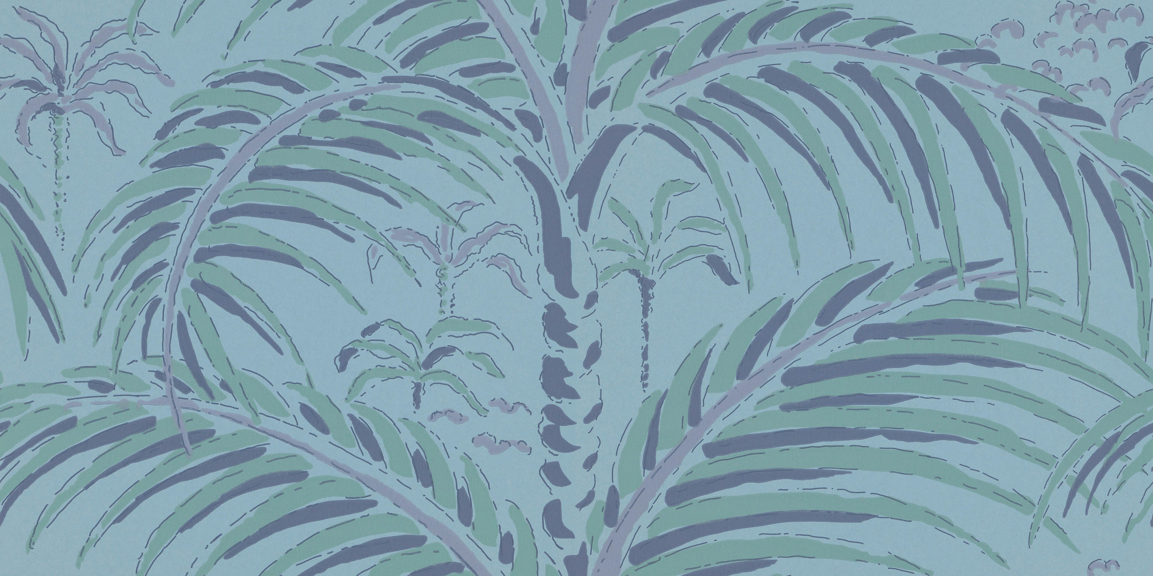 Palm House wallpaper by Langelid/von Bromssen - tropical design in Blue